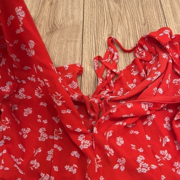 Ditsy Floral Print Ruffle Tea Mini Dress - Picture 12 of 12